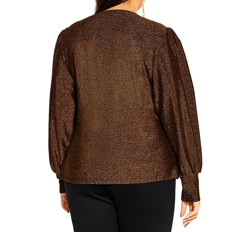 City Chic Women's Plus Glowing Lurex Top