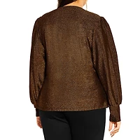 City Chic Women's Plus Glowing Lurex Top