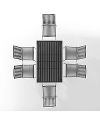 Fenton 7 Piece Outdoor Wicker Metal Dining Set