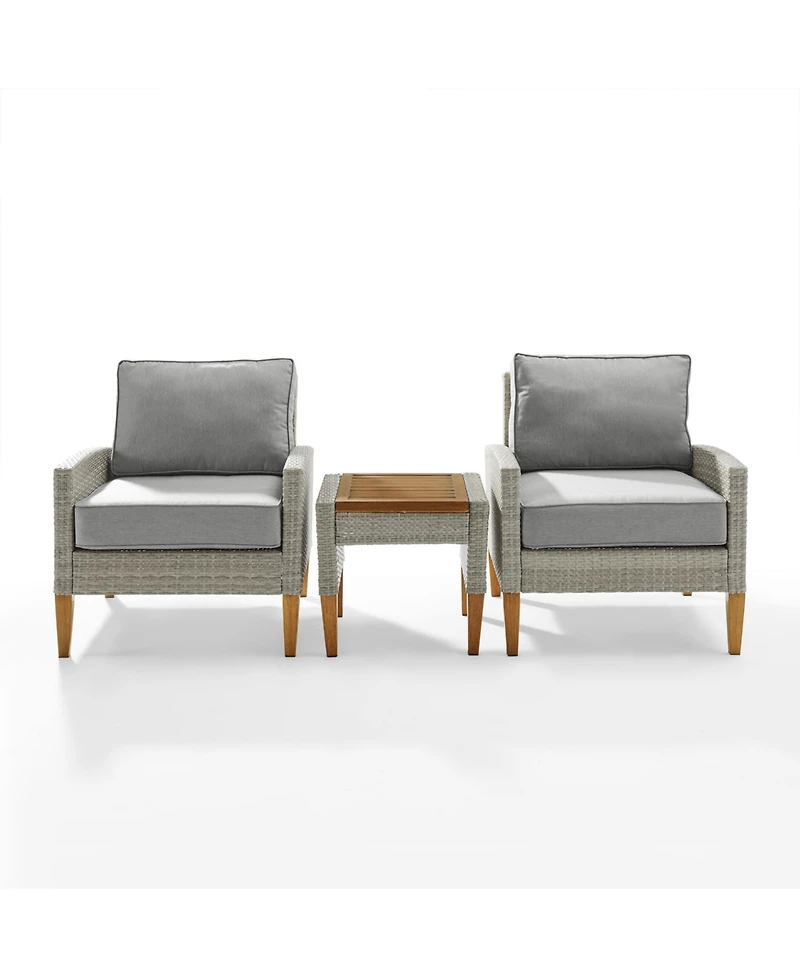Capella 3 Piece Outdoor Wicker Chair Set