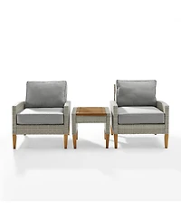 Capella 3 Piece Outdoor Wicker Chair Set