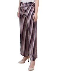 Ny Collection Petite Cropped Pull On Pants with Sash