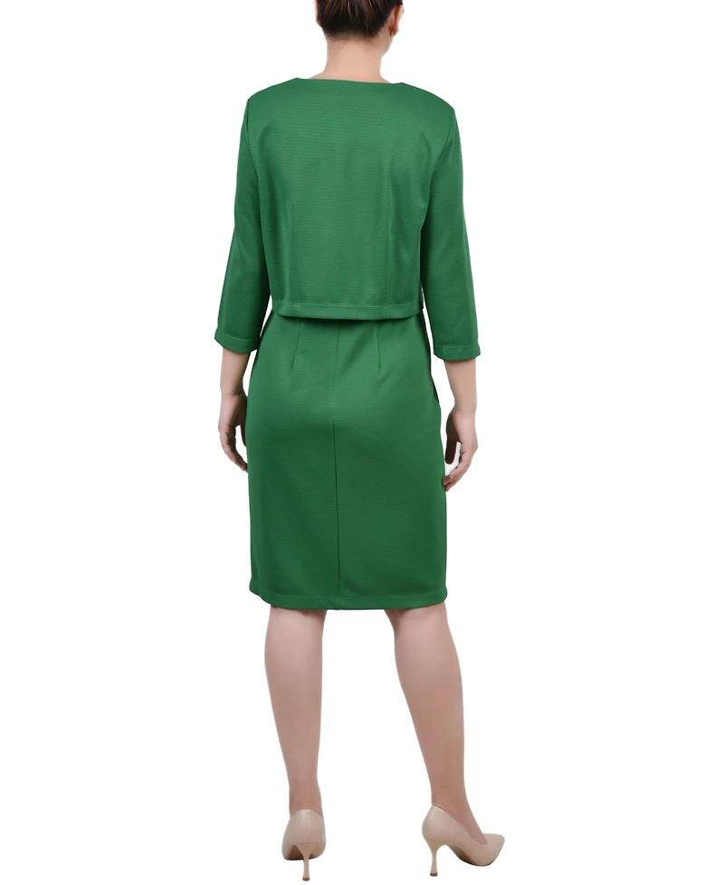 Ny Collection Petite Two Piece Jacket and Dress Set