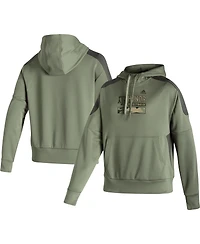 Women's adidas Olive Texas A&M Aggies Salute to Service Military-Inspired Appreciation Pullover Hoodie
