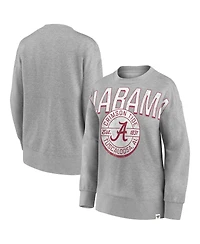 Women's Fanatics Heathered Gray Alabama Crimson Tide Jump Distribution Pullover Sweatshirt