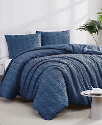 Southshore Fine Linens Dhara 3 Piece Textured Duvet Cover Set, Full/Queen