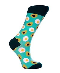 Love Sock Company Women's Avocado W-Cotton Novelty Crew Socks with Seamless Toe Design, Pack of 1