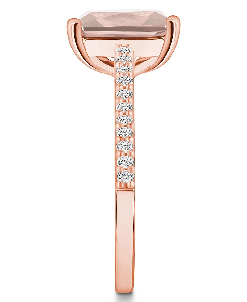 Macy's Morganite (3 ct. t.w.) and Diamond (1/4 Ring 14K Rose Gold