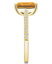 Macy's Citrine (3-1/7 ct. t.w.) and Diamond (1/4 Ring 14K Yellow Gold