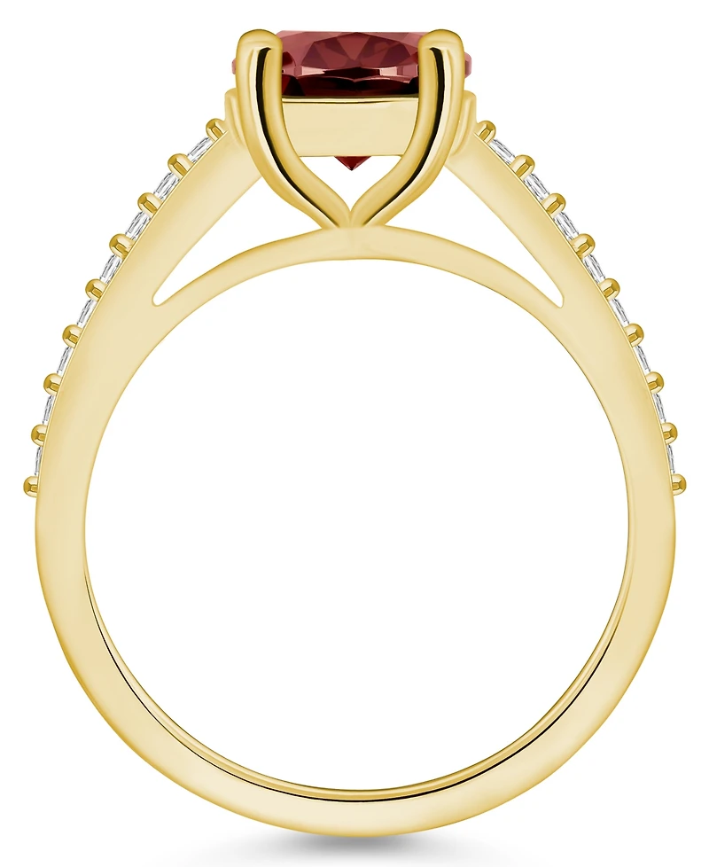 Macy's Garnet (3-1/10 ct. t.w.) and Diamond (1/4 Ring 14K Yellow Gold