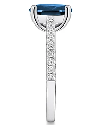 Macy's London Blue Topaz (3-5/8 ct. t.w.) and Diamond (1/4 Ring 14K White Gold