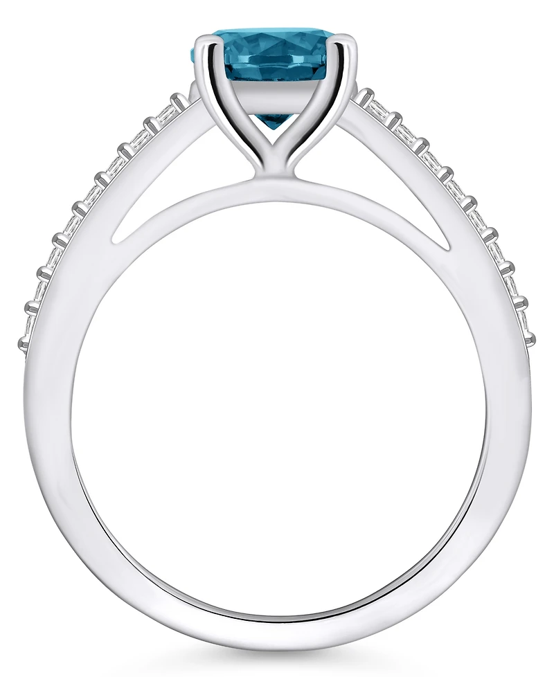 Macy's London Blue Topaz (1-5/8 ct. t.w.) and Diamond (1/6 Ring 14K Gold