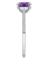 Macy's Amethyst (1-1/4 ct. t.w.) and Diamond (1/6 Ring 14K White Gold