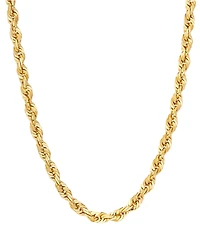 Diamond Cut Rope Chain 22" Necklace (4-3/8mm) in 10k Yellow Gold