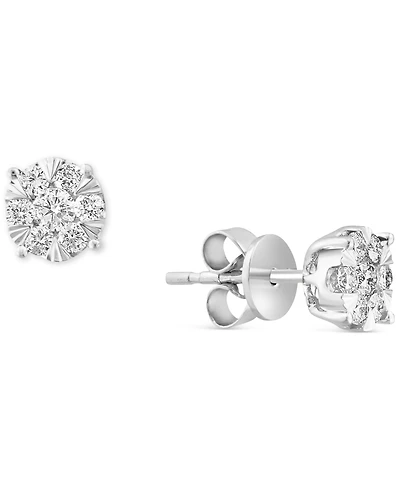 Effy Diamond Cluster Stud Earrings (1/2 ct. t.w.) in 14k White Gold