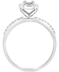 Effy Diamond Cluster Engagement Ring (7/8 ct. t.w.) in 14k White Gold
