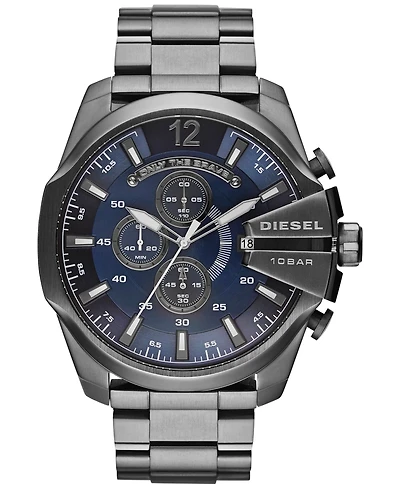 Diesel Men's Chronograph Mega Chief Gunmetal Ion-Plated Stainless Steel Bracelet Watch 59x51mm DZ4329