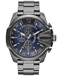 Diesel Men's Chronograph Mega Chief Gunmetal Ion-Plated Stainless Steel Bracelet Watch 59x51mm DZ4329