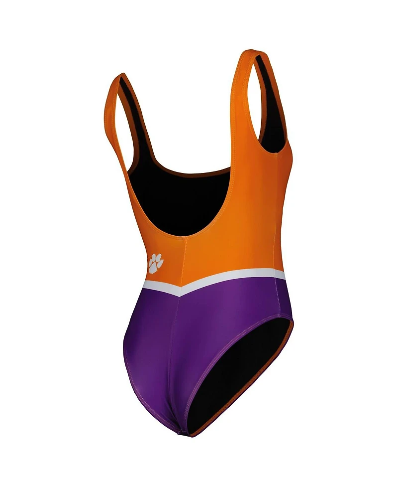 Women's Foco Orange Clemson Tigers One-Piece Bathing Suit