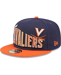 Men's New Era Navy Virginia Cavaliers Two-Tone Vintage-Like Wave 9FIFTY Snapback Hat