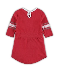 Toddler Girls Colosseum Heathered Crimson Oklahoma Sooners Poppin Sleeve Stripe Dress