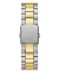 Guess Men's Two Tone Stainless Steel Bracelet, Day, Date Watch, 42mm