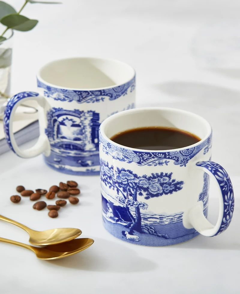 Spode Blue Italian Mugs, Set of 4