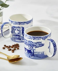 Spode Blue Italian Mugs, Set of 4