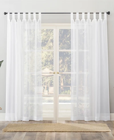 Amina Open Weave Indoor/Outdoor Sheer Tab Top Curtain Panel