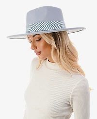 Marcus Adler Women's Chevron Trim Wool Blend Panama Hat