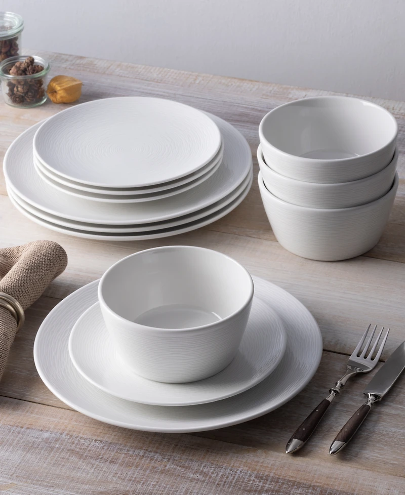 Colorscapes Swirl Coupe 12 Piece Dinnerware Set