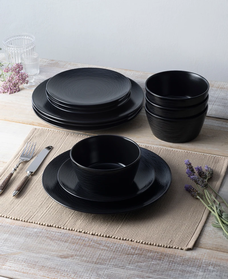 Colorscapes Swirl Coupe 12 Piece Dinnerware Set