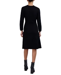 Robbie Bee Petite Crewneck Long-Sleeve Love A-Line Dress
