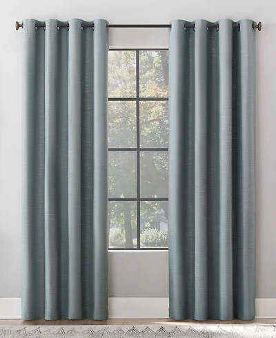 Textured Linen Blend Total Blackout Grommet Top Curtain