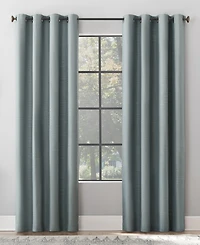 Textured Linen Blend Total Blackout Grommet Top Curtain
