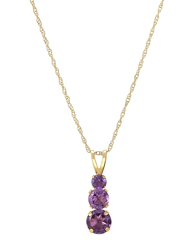 Amethyst Graduated 18" Pendant Necklace (1 ct. t.w.) in 14k Gold