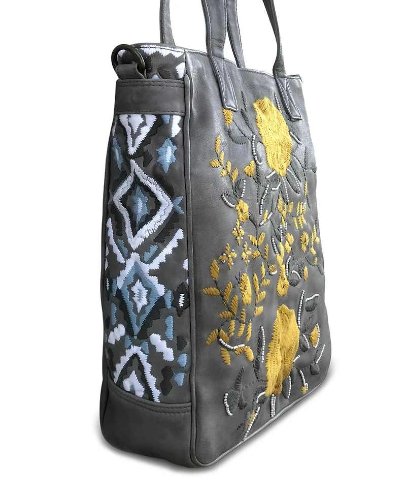 Old Trend Women's Flora Soul Hand-Embroidery Tote Bag