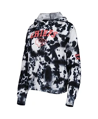 Women's New Era Black Kansas City Chiefs Cloud Dye Fleece Pullover Hoodie