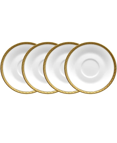Noritake Charlotta Platinum 4 Piece 6" Saucers Set, Service for