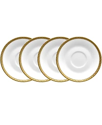 Noritake Charlotta Platinum 4 Piece 6" Saucers Set, Service for