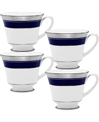 Noritake Crestwood Cobalt Platinum Set of 4 Cups, Service For 4