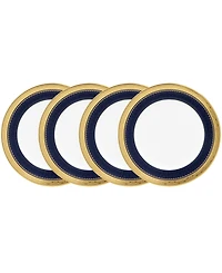 Noritake Odessa Cobalt Gold Set of 4 Bread Butter and Appetizer Plates, Service For 4