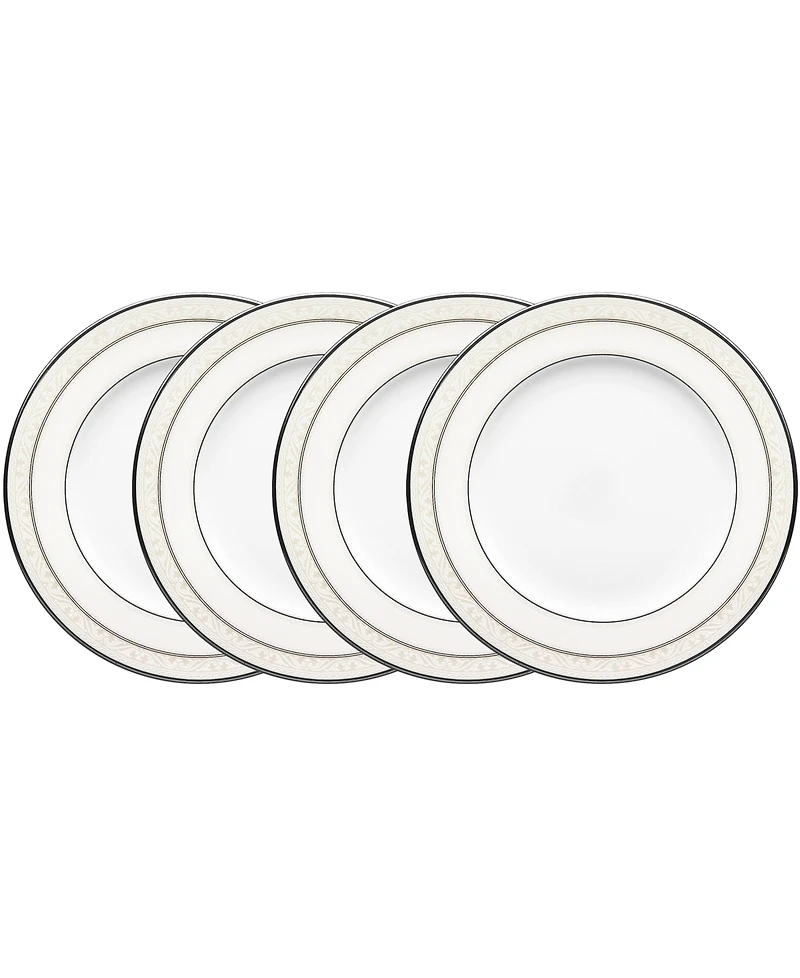 Noritake Montvale Platinum Set of 4 Bread Butter and Appetizer Plates, Service For 4