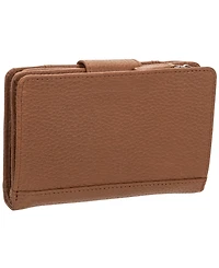 Mancini Women's Pebbled Collection Rfid Secure Clutch Wallet