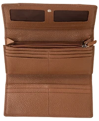 Mancini Women's Pebbled Collection Rfid Secure Trifold Wallet