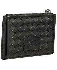Mancini Women's Basket Weave Collection Rfid Secure Card Case and Coin Pocket