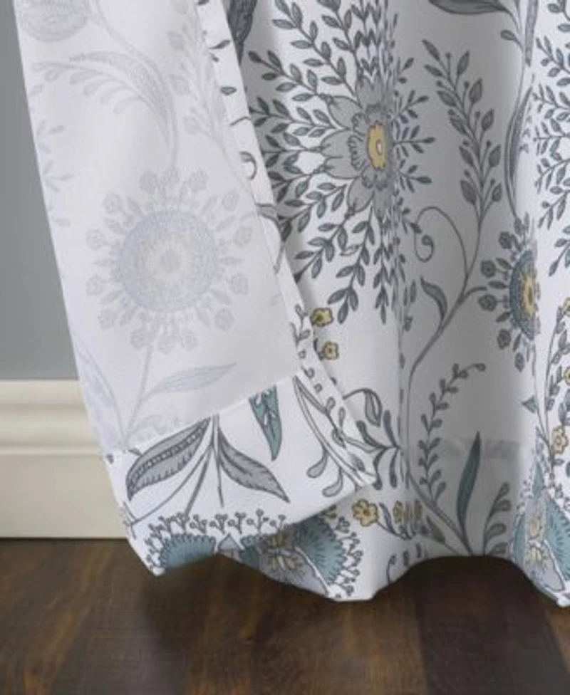 No. 918 Janelle Medallion Floral Semi Sheer Grommet Curtain Panel