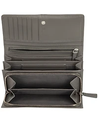 Mancini Women's Basket Weave Collection Rfid Secure Clutch Wallet
