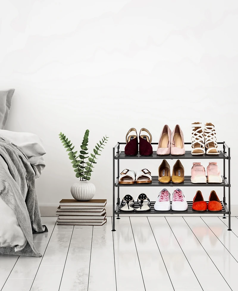 Seville Classics 3-Tier Resin Slatted Shoe Rack