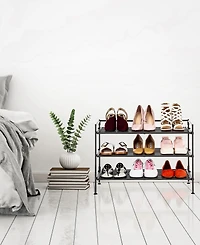 Seville Classics 3-Tier Resin Slatted Shoe Rack